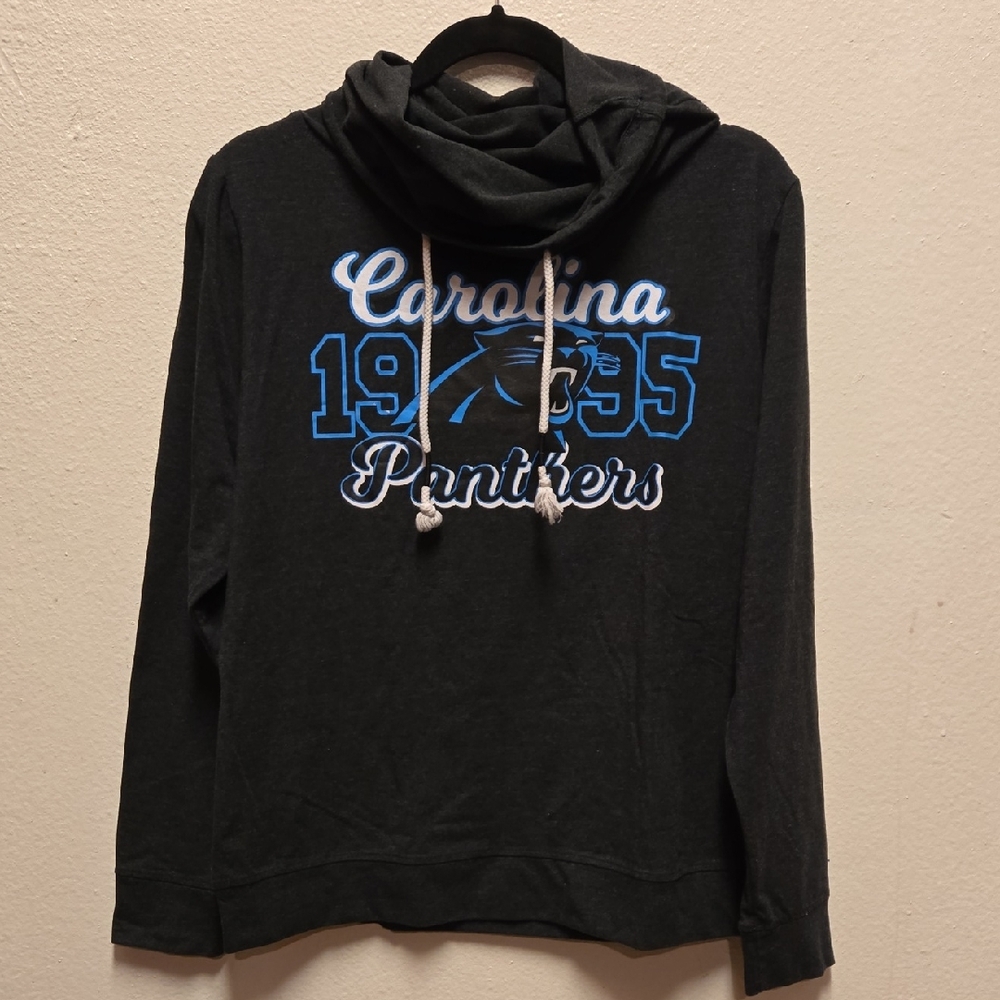 Carolina Panthers Women’s Cowl Neck Hoodie Pullover NFL Large Black